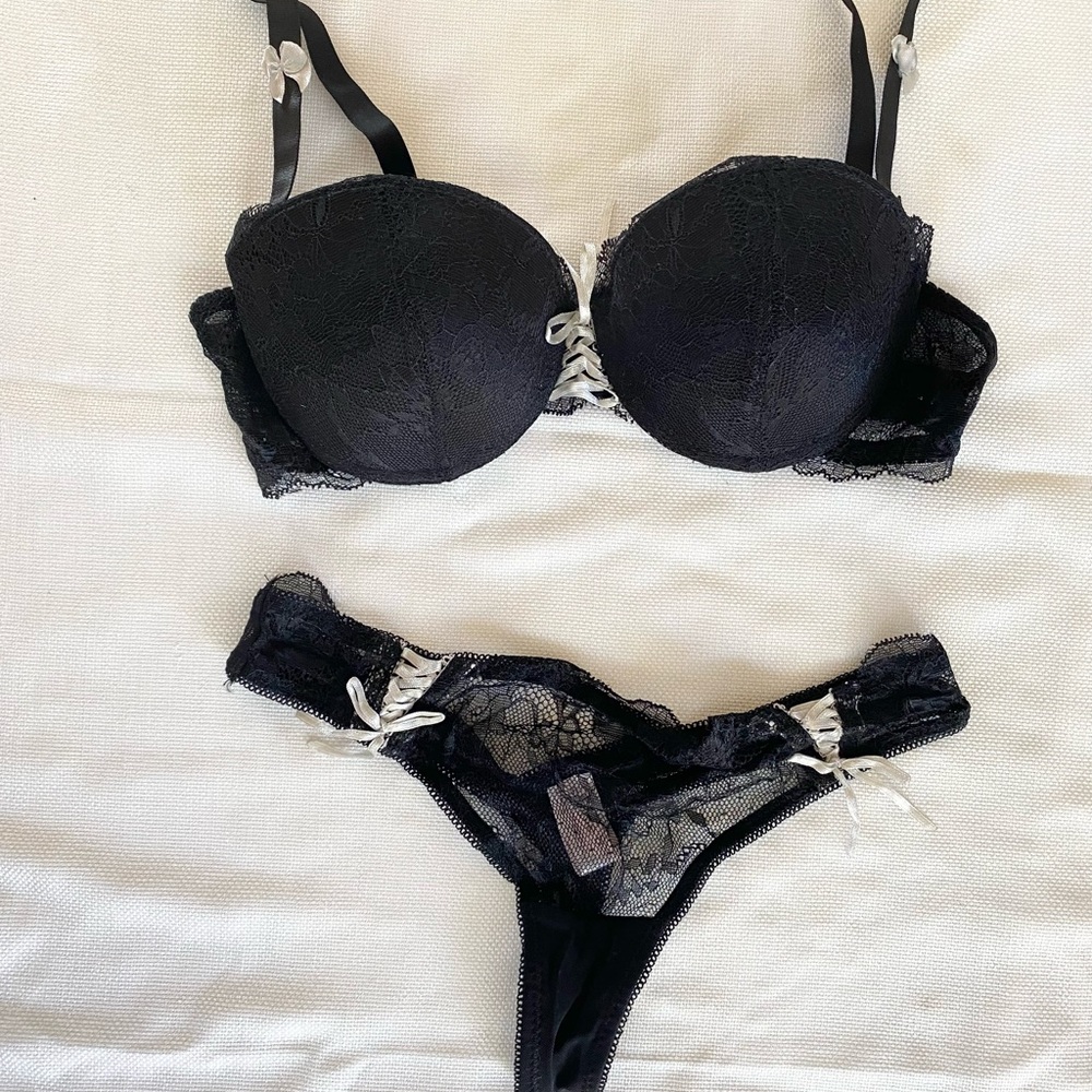 sophie b lace push-up bra with matching thong